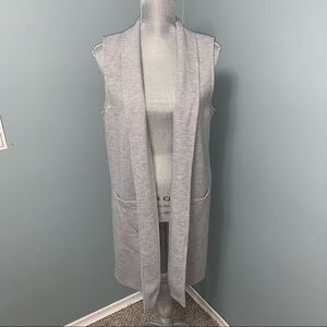 SIGNATURE WEEKEND Cardigan Vest grey size Medium open front made in Turkey